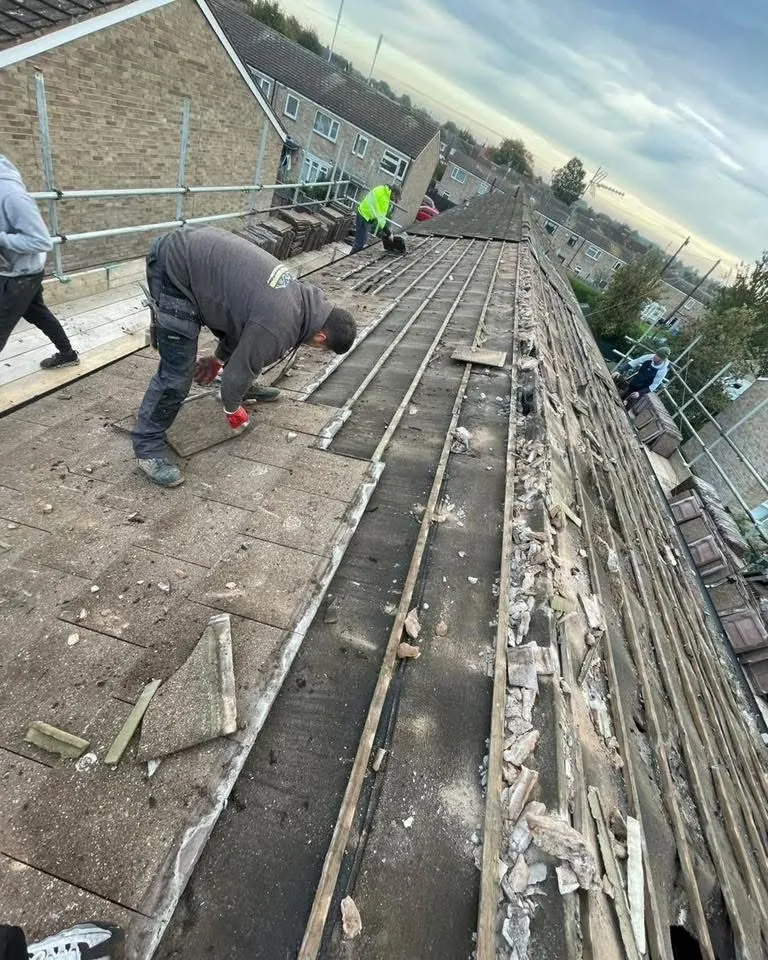 Roof strip and re-felt in progress in Tavistock